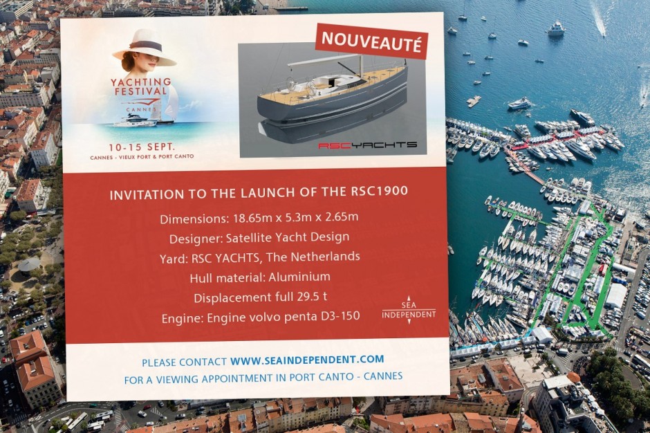 Invitation to the launch of the RSC1900 at Cannes Yachting Festival